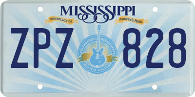 MS license plate ZPZ828