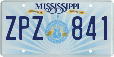 MS license plate ZPZ841