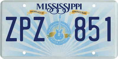 MS license plate ZPZ851