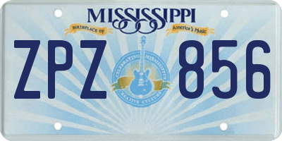 MS license plate ZPZ856