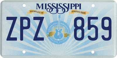 MS license plate ZPZ859