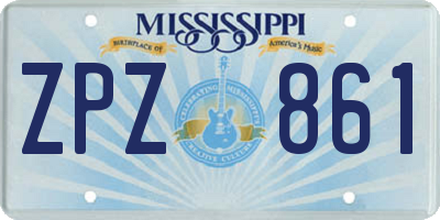 MS license plate ZPZ861
