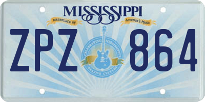 MS license plate ZPZ864
