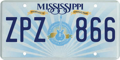 MS license plate ZPZ866
