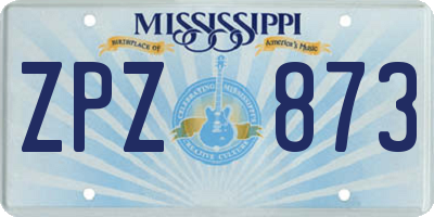 MS license plate ZPZ873