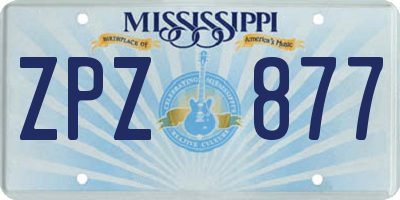 MS license plate ZPZ877