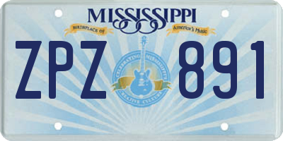 MS license plate ZPZ891