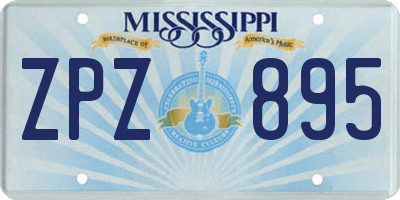 MS license plate ZPZ895