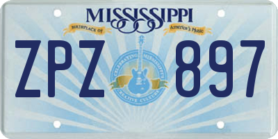 MS license plate ZPZ897