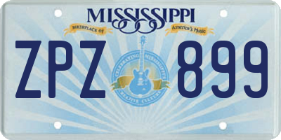 MS license plate ZPZ899