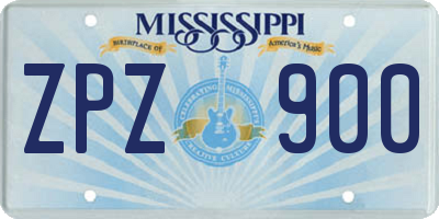MS license plate ZPZ900