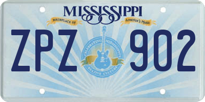 MS license plate ZPZ902