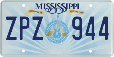 MS license plate ZPZ944