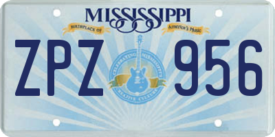 MS license plate ZPZ956