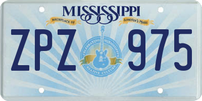 MS license plate ZPZ975