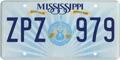 MS license plate ZPZ979