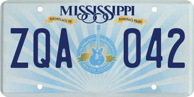 MS license plate ZQA042