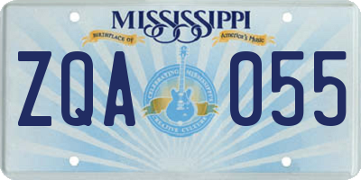 MS license plate ZQA055
