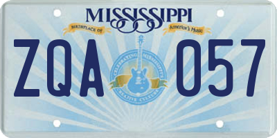 MS license plate ZQA057
