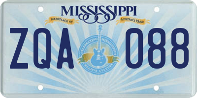 MS license plate ZQA088