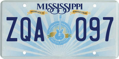 MS license plate ZQA097