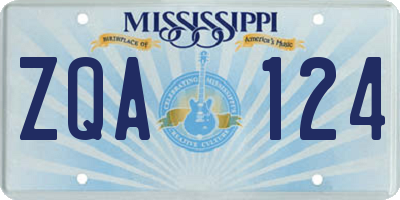 MS license plate ZQA124