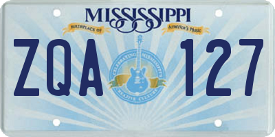 MS license plate ZQA127