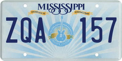 MS license plate ZQA157
