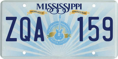 MS license plate ZQA159