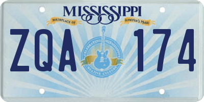 MS license plate ZQA174