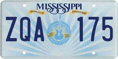 MS license plate ZQA175