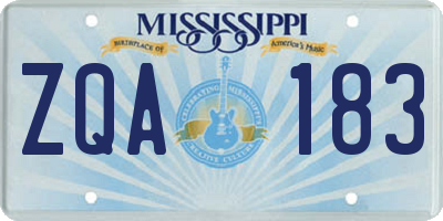 MS license plate ZQA183