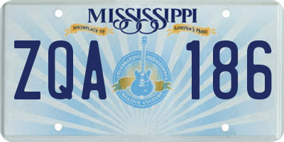 MS license plate ZQA186