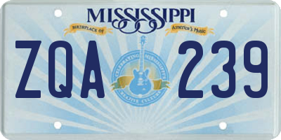 MS license plate ZQA239