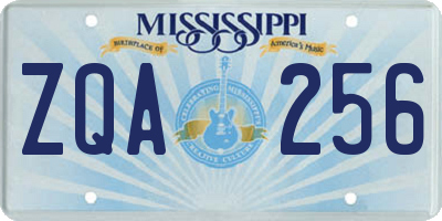 MS license plate ZQA256