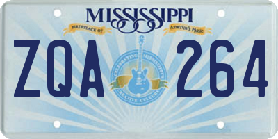 MS license plate ZQA264