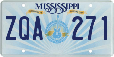 MS license plate ZQA271
