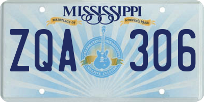 MS license plate ZQA306
