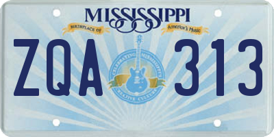 MS license plate ZQA313