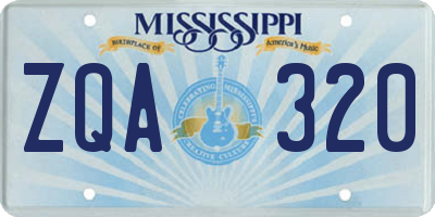 MS license plate ZQA320