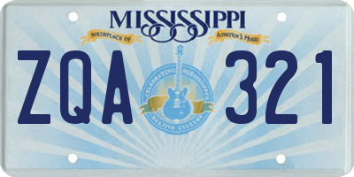 MS license plate ZQA321