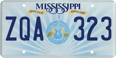 MS license plate ZQA323