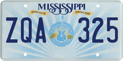 MS license plate ZQA325