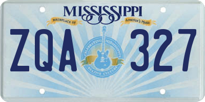 MS license plate ZQA327