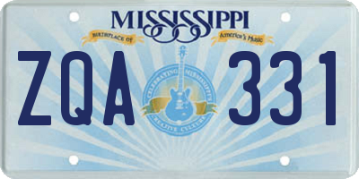 MS license plate ZQA331