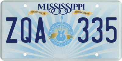 MS license plate ZQA335