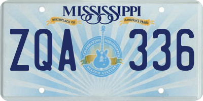 MS license plate ZQA336