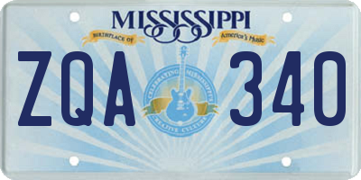 MS license plate ZQA340