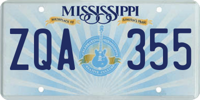 MS license plate ZQA355