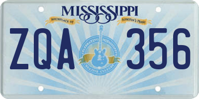 MS license plate ZQA356